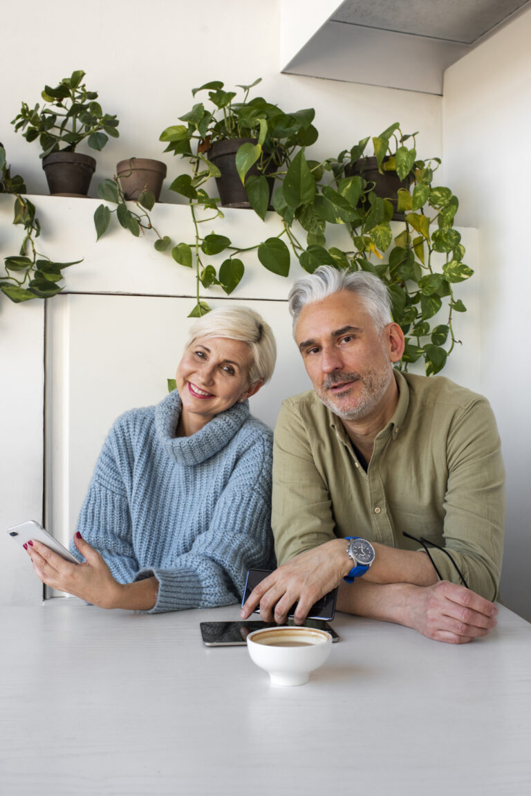 old-couple-learning-use-technology