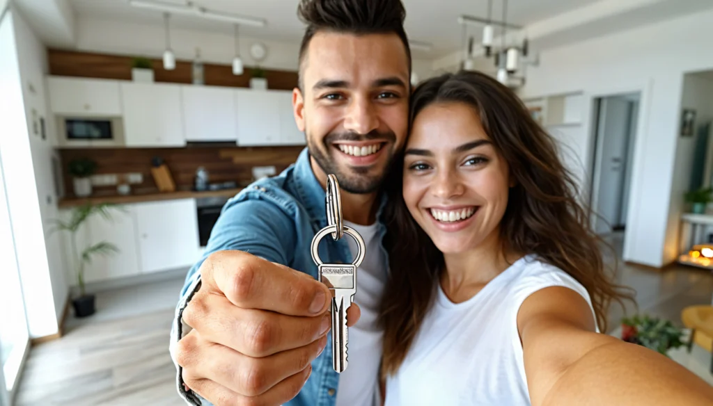 family showcasing their home 2